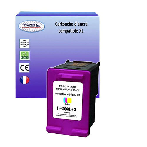 T3Azur Cartouche d'encre compatible remplace HP 300XL Couleur pour HP DeskJet D2545, D2560, D2563, D2566, D2568