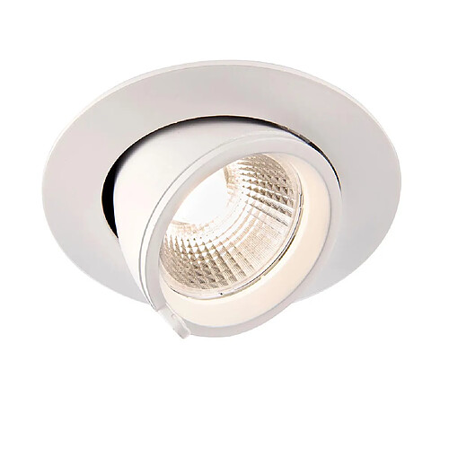 Saxby Downlight encastré intérieur à LED inclinable peinture blanche mate et verre transparent 3000K