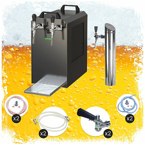 ich-zapfe Ensemble complet - Tireuse a biere avec pompe à membrane - STREAM 80K, 2 lignes, 90 litres/h, KEG:Type G, KEG 2:Type M