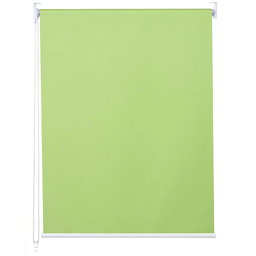 Decoshop26 Store enrouleur de fenêtre occultant protection solaire store à tirage latéral 40x160cm opaque vert clair 04_0004417