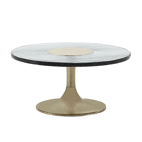 Table Basse Thai Natura Transparent Doré 81 x 39 x 81 cm