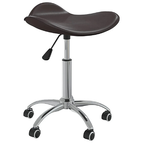 vidaXL Chaise pivotante de salle à manger Marron Similicuir