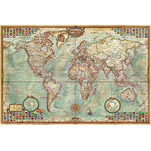 Educa Borras Puzzle carte politique du monde Educa (1000 pièces)