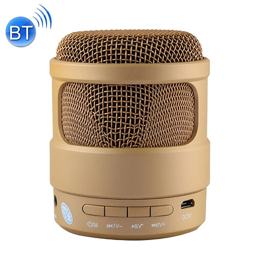 Wewoo Enceinte Bluetooth d'intérieur or Portable Stéréo Musique Sans Fil Haut-Parleur, MIC Intégré, Appels Mains Libres & Carte TF & AUX Audio & Fonction FM, Distance: 10m