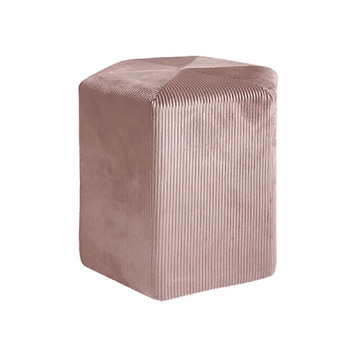 The Home Deco Factory Pouf en velours côtelé Guilia 35 cm rose poudré.