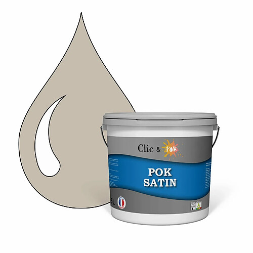 POK SATIN : Peinture Satin Lessivable Lin Médium 50m² - 5L