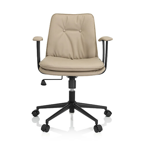 Chaise de bureau / Fauteuil pivotant SMALLO Similicuir beige hjh OFFICE