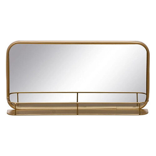 BigBuy Home Miroir mural 55,5 x 10,5 x 28,5 cm Doré Métal