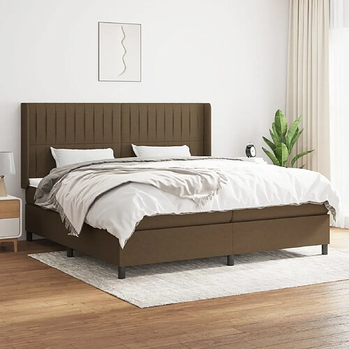 vidaXL Sommier à lattes de lit avec matelas Marron foncé 200x200 cm