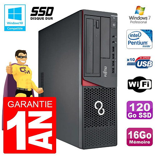 PC Fujitsu Esprimo E720 E85+ SFF G3220 RAM 16Go Disque 120 Go SSD Wifi W7 · Occasion