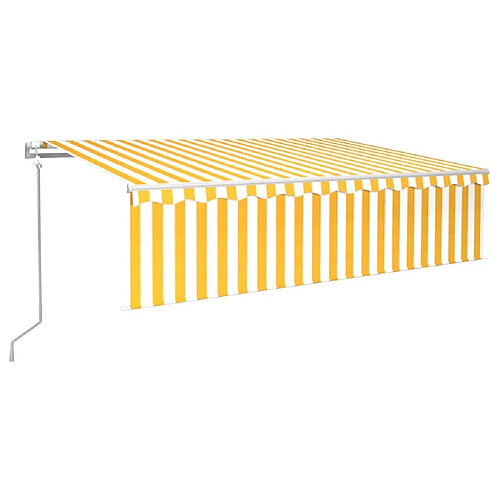 Maison Chic Auvent automatique | Store banne extérieur | Marquise capteur de vent LED 6x3 m Jaune et blanc -MN84120