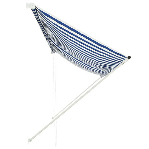 Maison Chic Store banne | Auvent rétractable de porte | Marquise Brise-soleil 350x150 cm Bleu et blanc -GKD36639