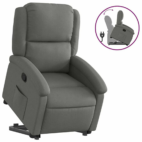 Maison Chic Fauteuil Relax pour salon, Fauteuil inclinable Gris foncé Tissu -GKD74305