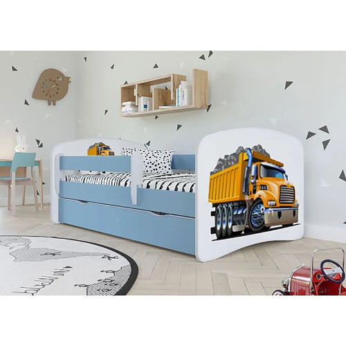 Lit camion bleu Babydreams avec un tiroir sans matelas 140/70