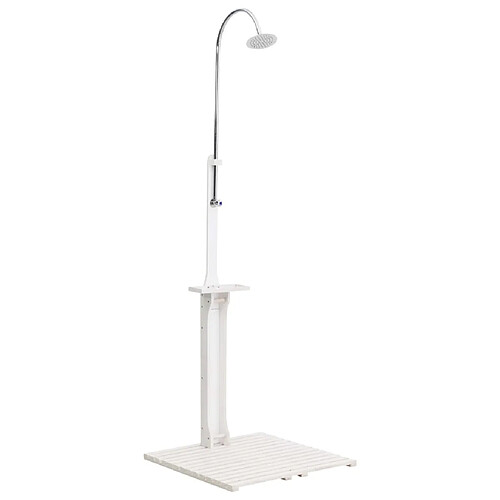 vidaXL Douche de jardin Blanc Bois