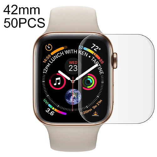 Wewoo 50 PCS pour Apple Watch 42mm Film de protection PET souple de total transparent