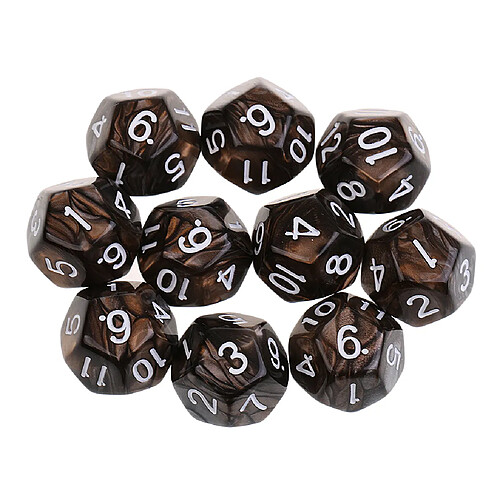 10pcs 12 sided dés d12 dés polyédriques pour dungeons et dragons jeux de table café gris