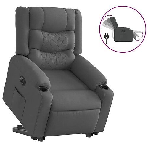 Maison Chic Fauteuil Relax pour salon, Fauteuil inclinable électrique gris foncé tissu -GKD97876