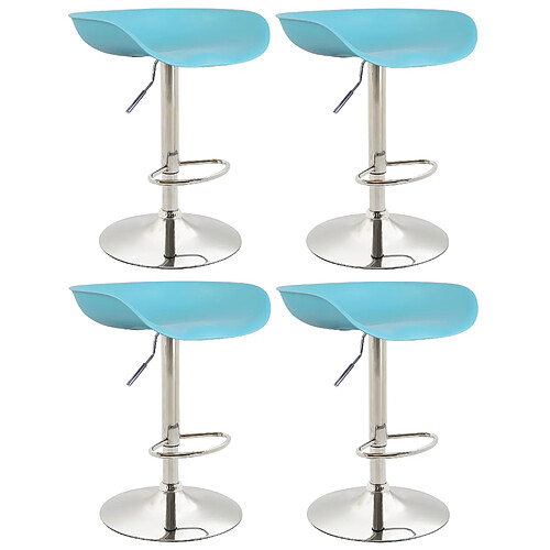 Non Lot de 4 tabourets de bar Anaheim plastique chromé