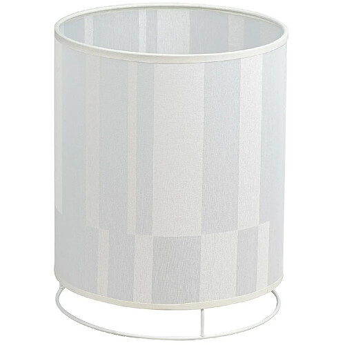 Corep Lampe a poser blanche Lanterne 25 cm Abat jour tissu coton blanc chevet salon