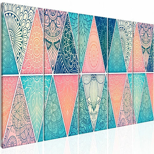 Paris Prix Tableau 5 Panneaux Oriental Triangles Narrow 90 x 225 cm