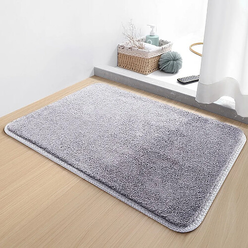 LUUCOZK Tapis de bain antidérapants absorbants à séchage rapide, tapis de décoration de salle de bain-gris-40x60CM