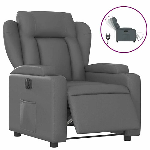 Maison Chic Fauteuil Relax pour salon, Fauteuil inclinable électrique Gris Similicuir -GKD71965