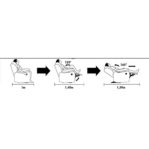 Vente-Unique Canapé 3 places et un fauteuil relax EVASION en cuir - Marron