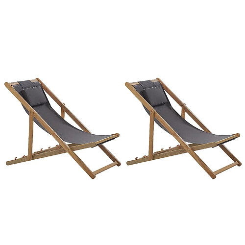 Beliani Chaise longue Bois Bois clair AVELLINO