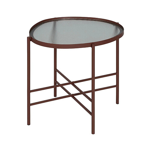 BigBuy Home Table d'appoint Tuile Verre Fer 55 x 47 x 54 cm