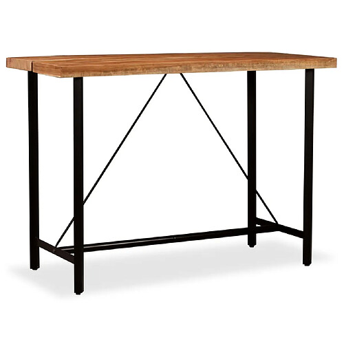 vidaXL Table de bar Bois massif d'Acacia 150x70x107 cm