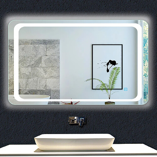 Miroir de salle de bain avec lumières Led 80x60cm (LxH)