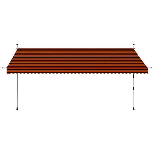 Maison Chic Auvent manuel rétractable,Store manuel de porte 400 cm Orange et marron -GKD10997