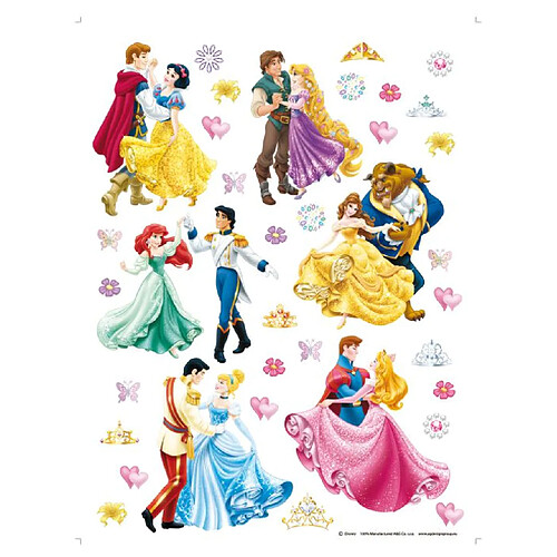 Bebe Gavroche 36 Stickers géant Prince et Princesse Disney