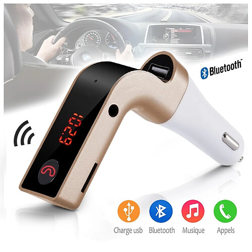 Karylax Kit Bluetooth Mains Libres Voiture Or pour Apple iPhone 5, iPhone 5s, iPhone 6, iPhone 6S, iPhone 7