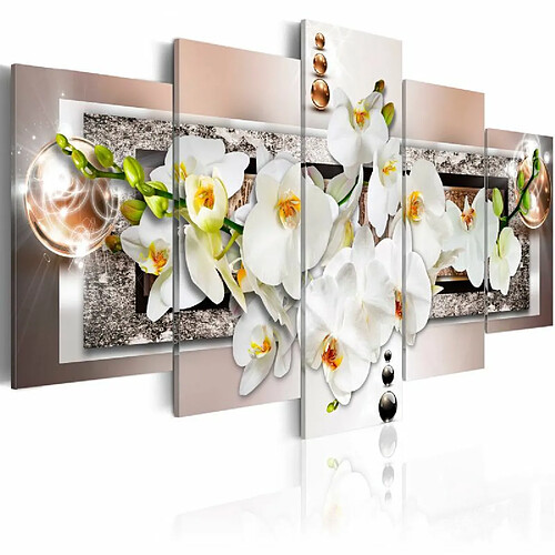 Paris Prix Tableau Imprimé White Abstract Orchid 100 x 200 cm