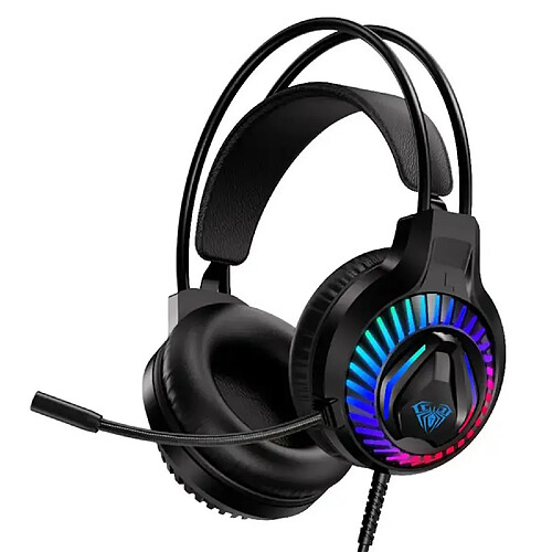 Riffi Aula S605 Casque Gaming Noise-Off Pilotes 50 mm Câble 2 m 2x 3,5 mm audio/micro + USB RGB Led Noir