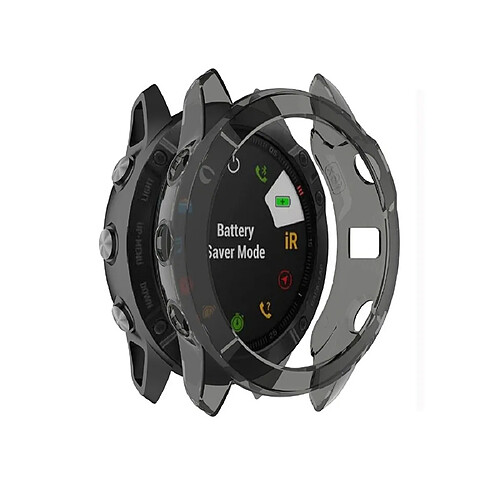 Wewoo Boîtier de montre Pour Garmin Fenix 6X TPU demi-couverture Smart Watch Protevtice Case Noir