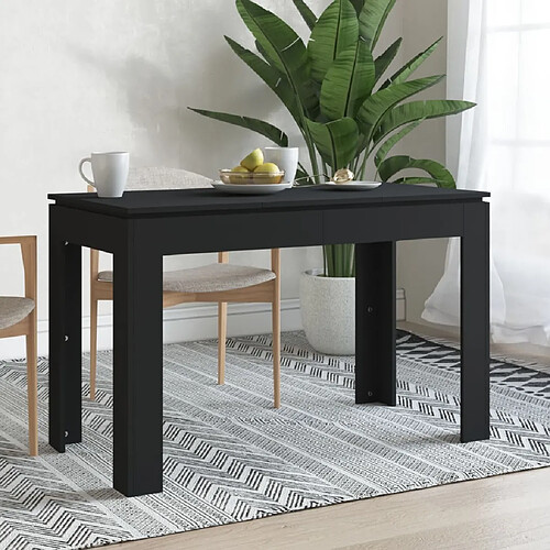 vidaXL Table à manger Noir 120x60x76 cm Bois d'ingénierie