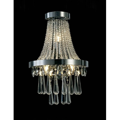 Luminaire Center Applique murale Sophia 3 Ampoules E14 chrome poli/cristal