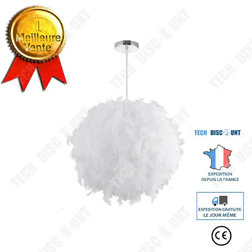 Tech Discount TD® Lumière de plume simple lustre créatif salon chambre étude boule ronde lumière de plume