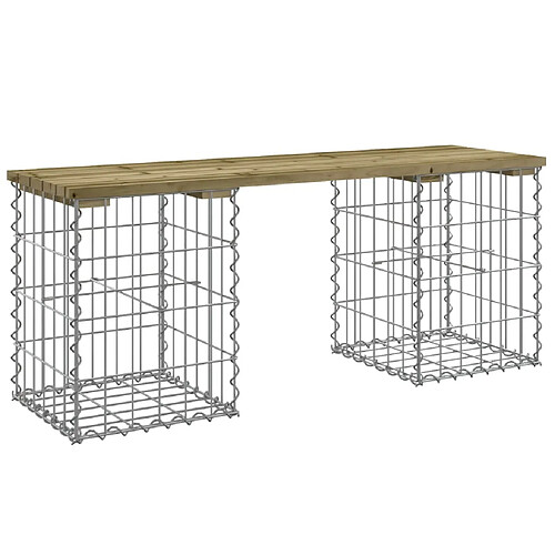 Maison Chic Banc de jardin | Banquette de jardin | Chaise Relax design gabion 103x31x42 cm bois de pin imprégné -MN62569