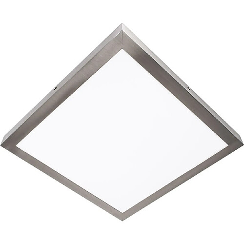 Plafonnier carré PESETA 40x40 1x28W LED 1960lm 6000K 120° C.40xL.40xH4cm Nickel