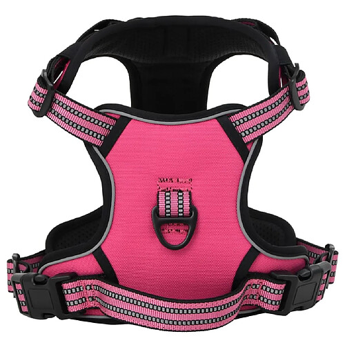 vidaXL Harnais pour chien avec bandes réfléchissantes réglables rose S