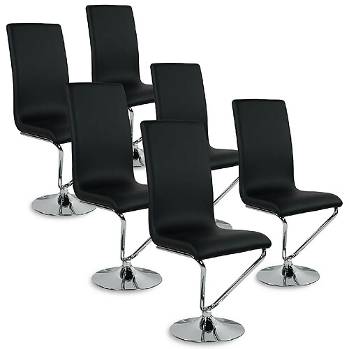 NC Lot de 6 chaises design Colami Noir