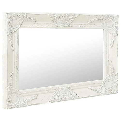 Maison Chic Miroir mural style baroque | Miroir Décoration pour Maison Salle de Bain 60x40 cm Blanc -GKD78536