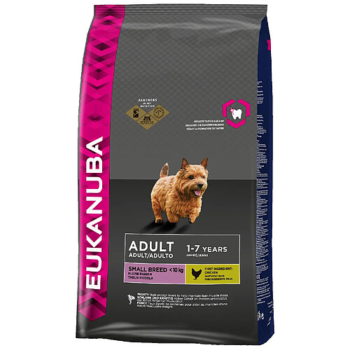 EUKANUBA Croquettes pour chien de petite race - 100% complet et équilibré - Sans arôme artificiel ajouté - Au poulet - 3kg