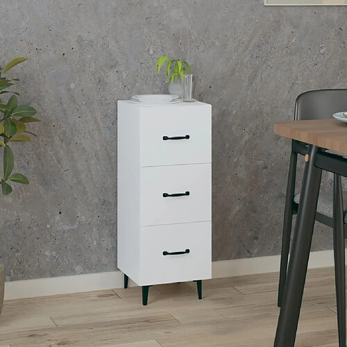 Maison Chic Buffet,Meuble de Rangement,commode pour salon,Cuisine blanc 34,5x34x90 cm bois d'ingénierie -MN92505