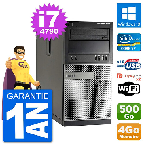 PC Tour Dell 7020 Intel Core i7-4790 RAM 4Go Disque Dur 500Go Windows 10 Wifi · Occasion