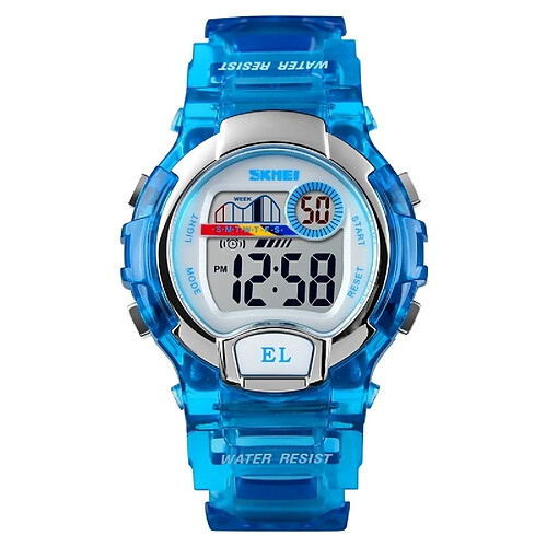 Wewoo Montre sport Femmes Transparent Digital Watch de imperméable à l'eau avec LED (Bleu)